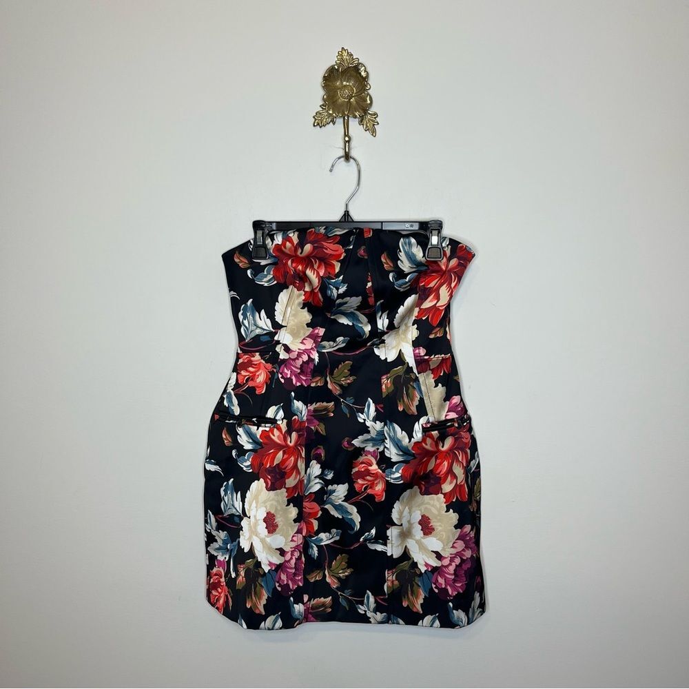 By Anthropologie Strapless Sculpted Mini Dress